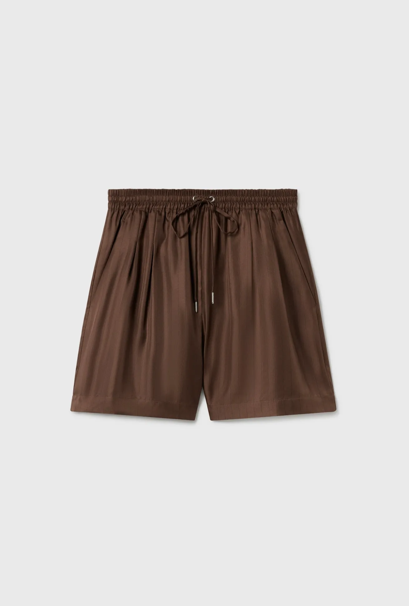 TWILL SLOUCH SHORTS DARK EARTH PINSTRIPE