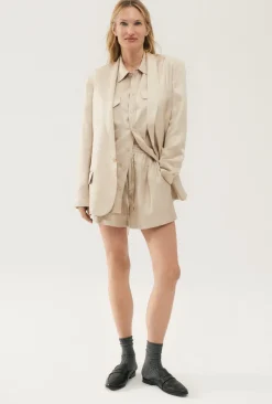 TWILL SLOUCH SHORTS HAZELNUT
