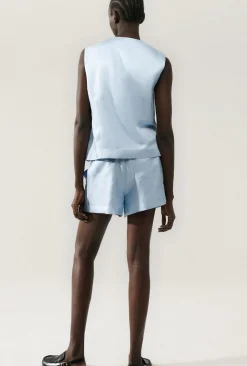 TWILL SLOUCH SHORTS SKY
