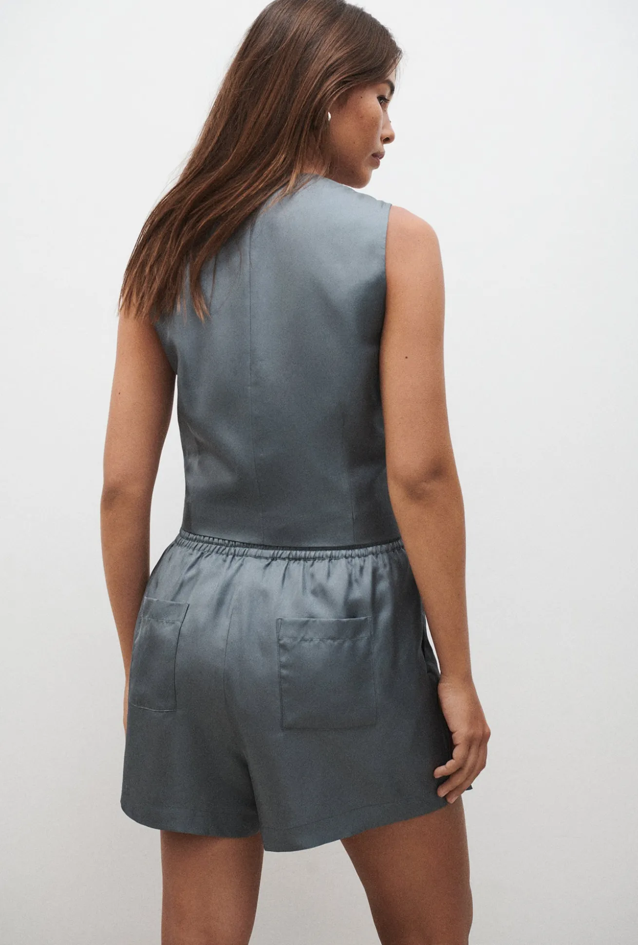 TWILL SLOUCH SHORTS SLATE