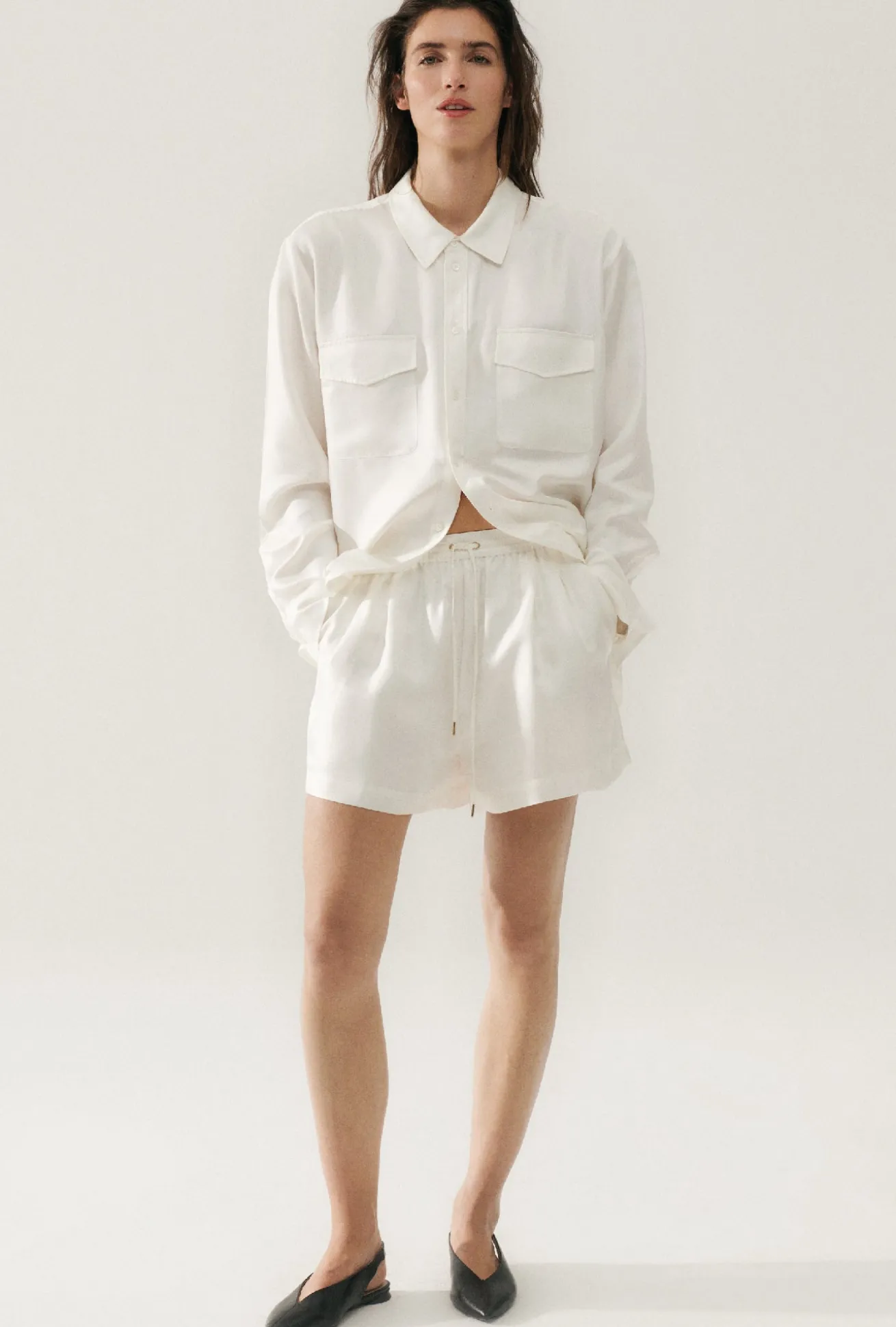 TWILL SLOUCH SHORTS WHITE