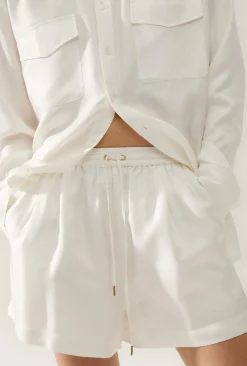 TWILL SLOUCH SHORTS WHITE