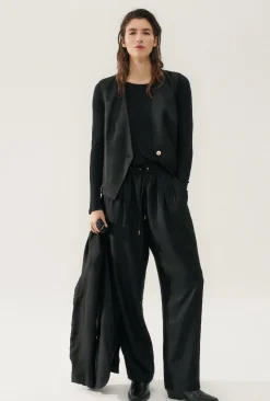 TWILL SLOUCH VEST BLACK