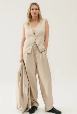 TWILL SLOUCH VEST HAZELNUT