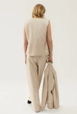 TWILL SLOUCH VEST HAZELNUT
