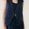 TWILL SLOUCH VEST MIDNIGHT