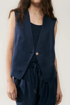 TWILL SLOUCH VEST MIDNIGHT