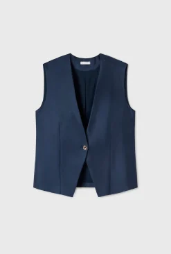TWILL SLOUCH VEST MIDNIGHT