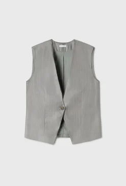 TWILL SLOUCH VEST MOON PINSTRIPE