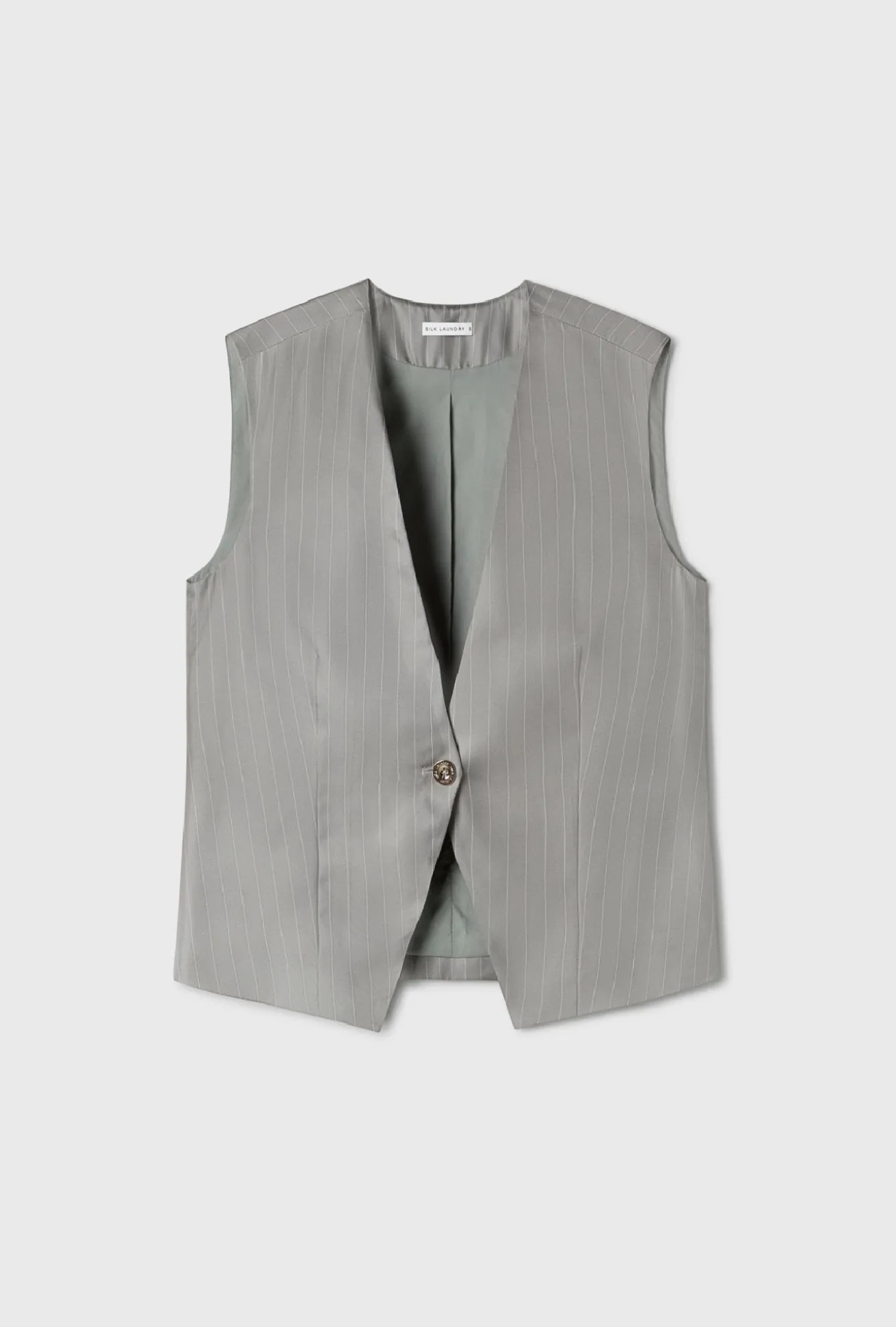 TWILL SLOUCH VEST MOON PINSTRIPE