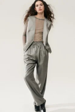 TWILL SLOUCH VEST MOON PINSTRIPE