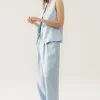 TWILL SLOUCH VEST SKY