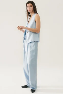 TWILL SLOUCH VEST SKY