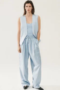 TWILL SLOUCH VEST SKY
