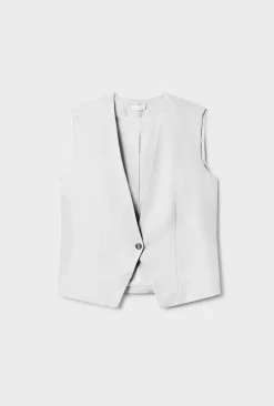 TWILL SLOUCH VEST WHITE