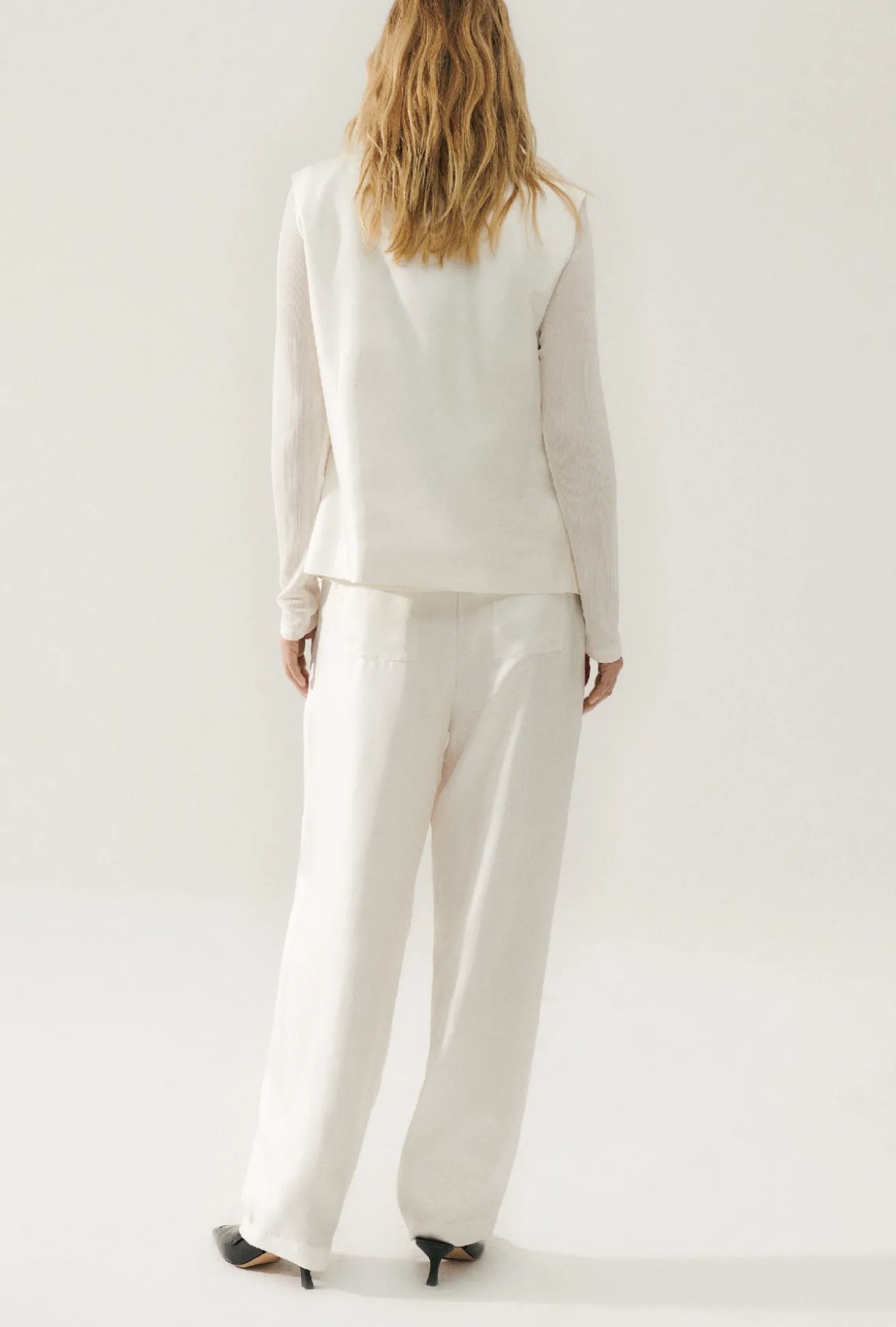 TWILL SLOUCH VEST WHITE