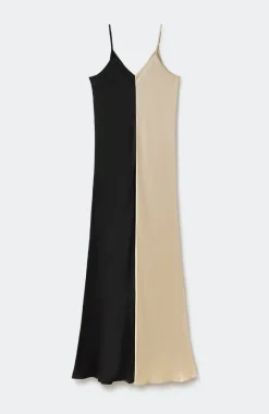 TWO-TONE DRESS HAZELNUT/BLACK