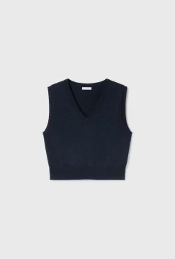 V -NECK SWEATER VEST AZUL MELANGE