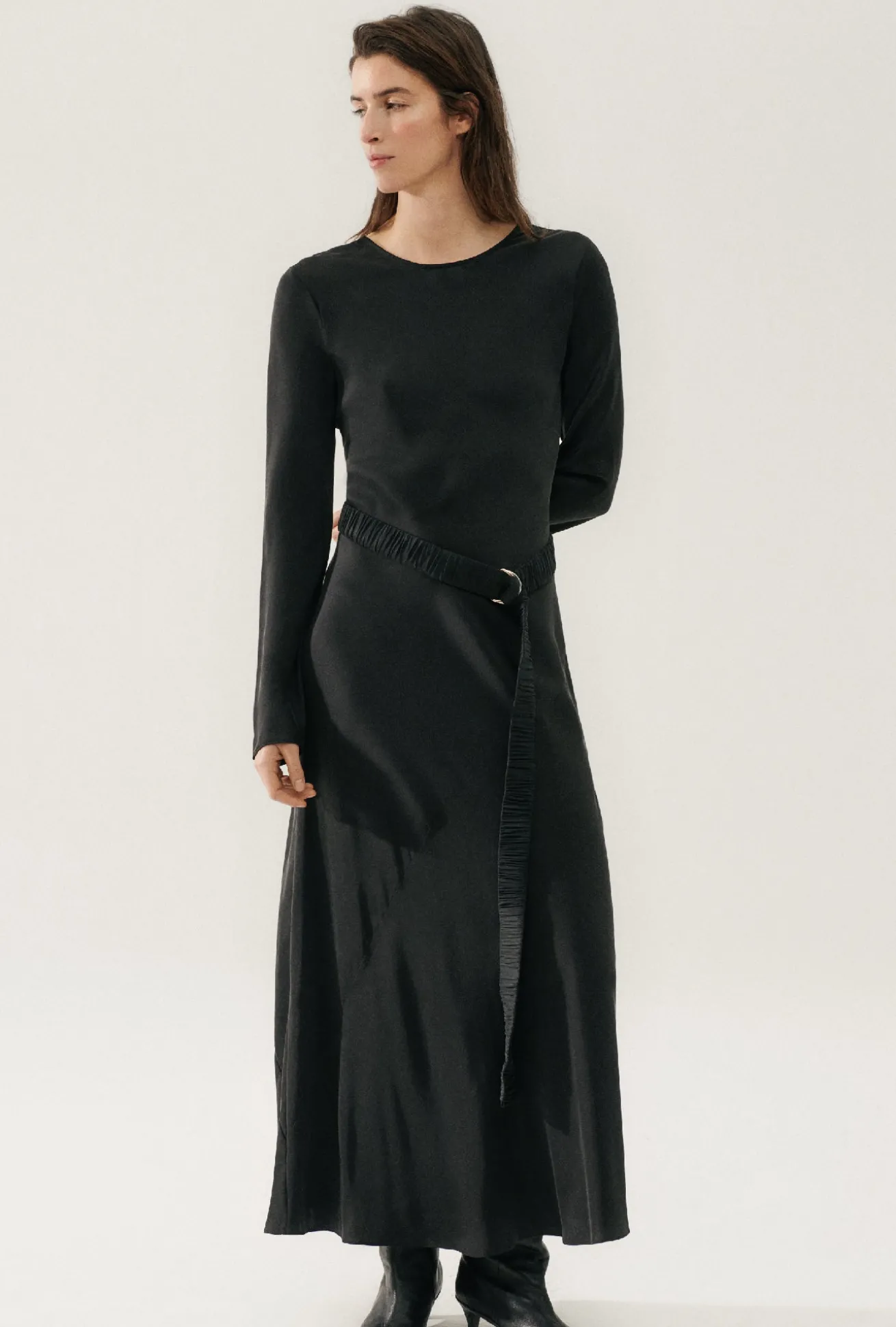 WIDE LONG BELT BLACK