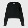 WOOL CROPPED CREWNECK BLACK