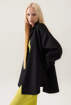 WOOL OVERSHIRT BLACK