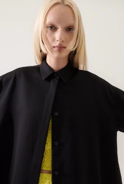 WOOL OVERSHIRT BLACK