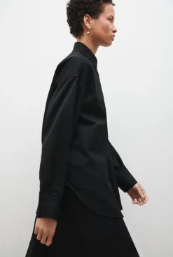 WOOL WRAP SKIRT BLACK