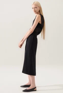 WOOL WRAP SKIRT BLACK