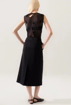 WOOL WRAP SKIRT BLACK